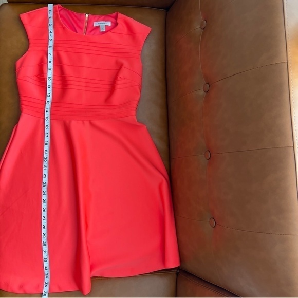 Dress Barn Coral Red Fit And Flare Sleeveless Knee Length Cocktail Dress Size 4 - Picture 10 of 12